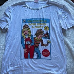 graphic printed white t-shirt (not authentic Steven Rhodes)